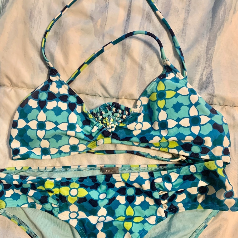 american eagle/aerie CUTE RARE TIE BACK bikini set